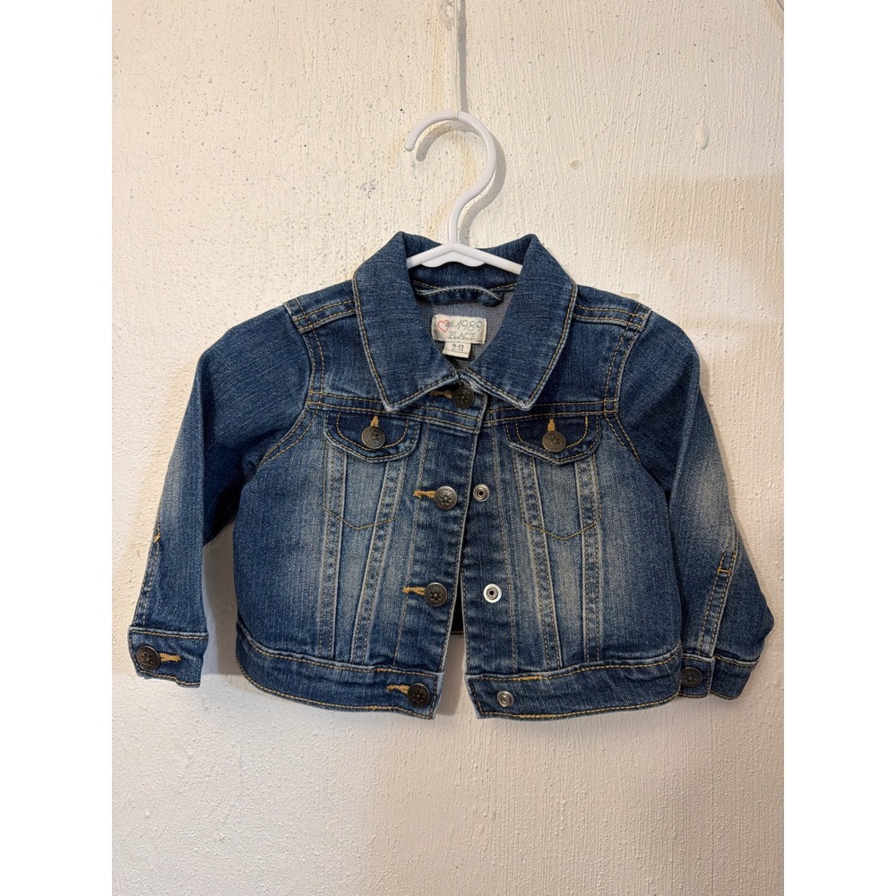 The Childrens Place Baby Girls Denim Jacket Medium Wash Blue Trucker 9-12 Months